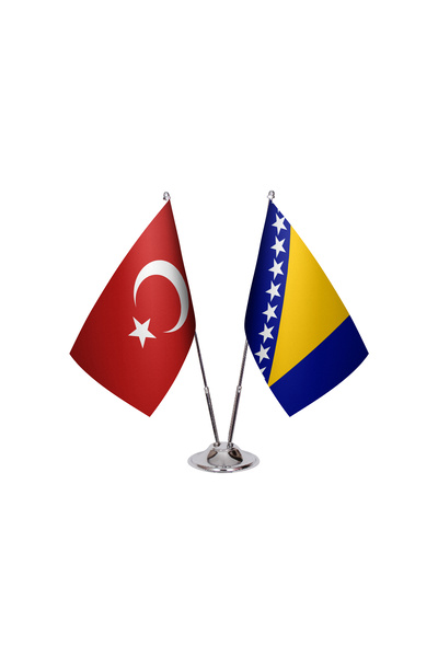 Asyabayrak Bosna Hersek İkili Masa Bayrağı