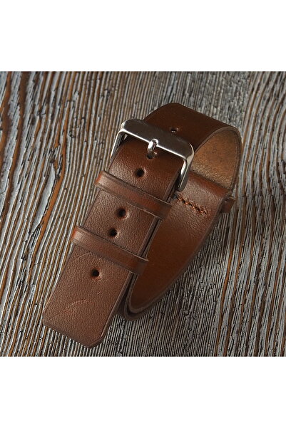 Ventum حرفة 20 مم نموذج الناتو بني، حبل مصنوع يدويًا من الجلد الطبيعي