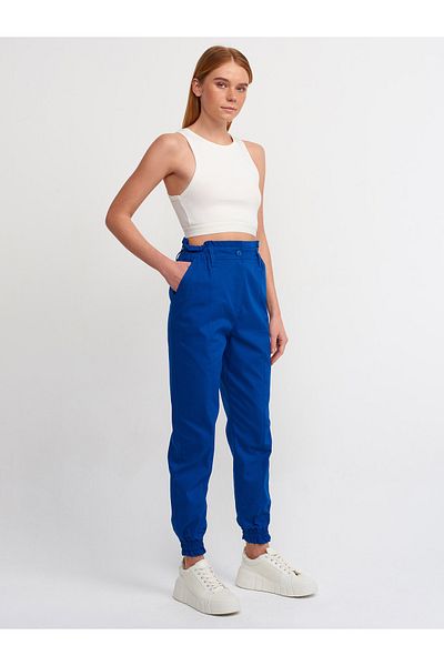 Dilvin 71107 Cuped Jogging Pants-Sax