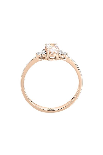 Sirius Pırlanta Pırlanta Ve Oval Morganite Taşlı Saga Yüzük