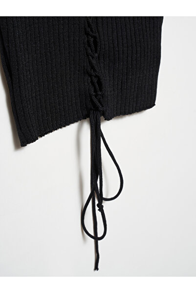 Dilvin 10362 United Front Lace-up Knitwear Undershirt-Black