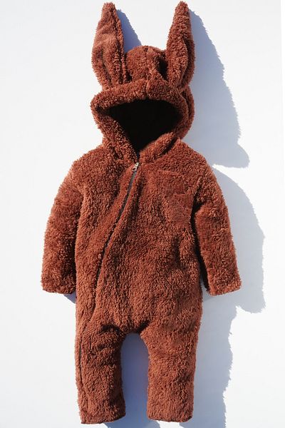 ipek atlas Girl Boy Baby Kids Plush Fluffy Zippered Astronaut Jumpsuit