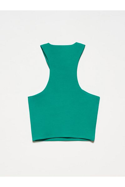 Dilvin 20645 Crop Top-Green
