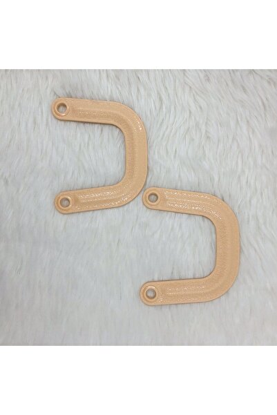 HOBİREYON مقبض حقيبة بلاستيكية بلون كريمي، تصميم مزدوج، متين وأنيق