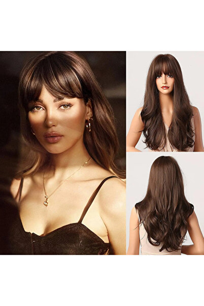 REMY HAİR Uzun Kestane Perçemli Peruk