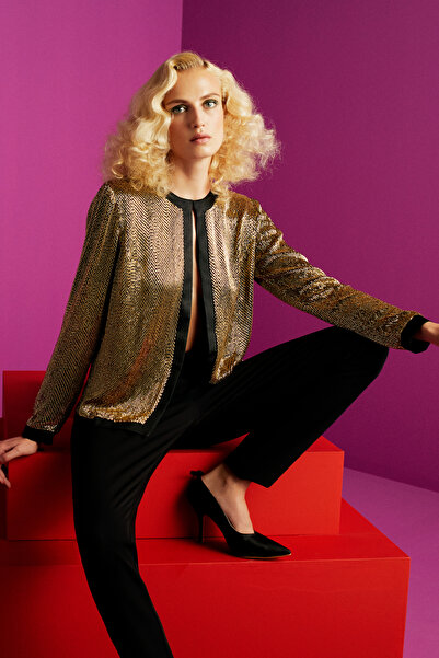 adL Mert Aslan Uzun Kol Boncuk Işlemeli Ceket