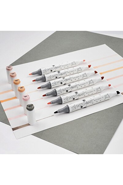 Bruno Visconti "Sketch & Art" Çift Taraflı Marker Kalem 6 RenkPortre