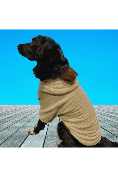 GedyCo Beige Premium Plush Large Breed Dog Sweatshirt (Suitable for dogs from 21-50 kg)