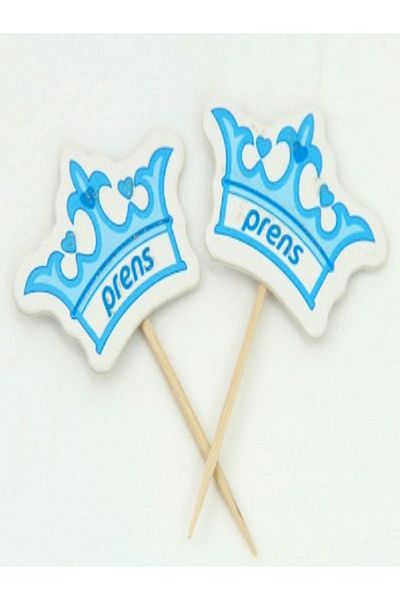 Kazanabil 20 PCS KING CROWN PRINCE WRITTEN BABY SHOWER PARTY SHOWER BLUE