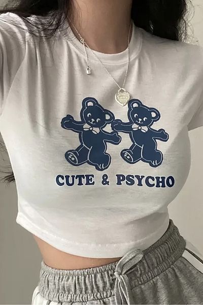 EFBUTİK White Cute & Psycho Crop