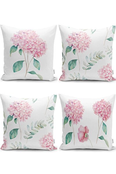 Nish & Royal Modern Pillow and Cushion Cover Set with Hydrangea Flower Patter...