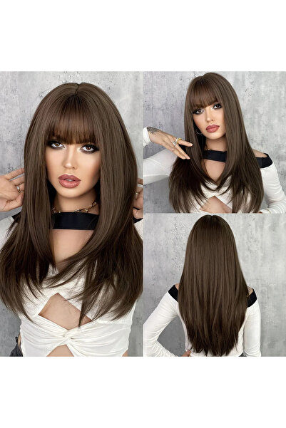 REMY HAİR Uzun Küllü Kahve Perçemli Peruk