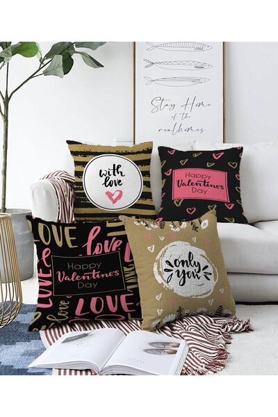 Generic Brand 4-dijelni set navlaka za jastuke za Valentinovo, dvostrani spec...