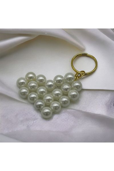 Hobimos Pearl Heart Keychain