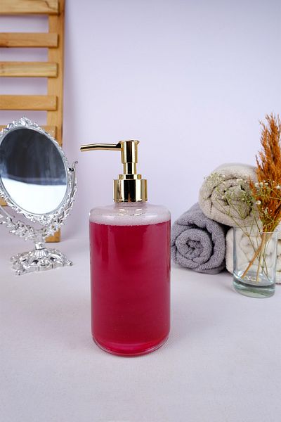 Digithome Glass Liquid Soap Dispenser Bottle with Gold Stopper 7.5x12.5 Cm - By.svs.001 C1-1-288