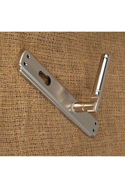 KOLDOOR Can Aynalı Nikel Saten Yale Çelik Kapı Kolu Sağ Basar Tek Yön