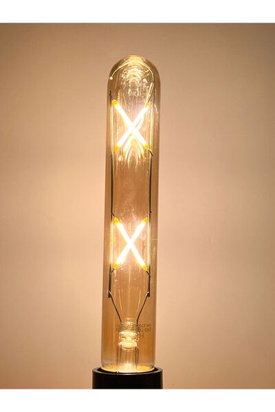 Heka 4 WATT E27 DUYLU 18,5 CM 2700 KELVİN X ÇARPILI MODEL LED TÜP RUSTİK AMPUL