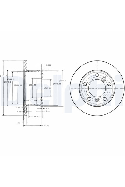 DELPHİ FREN DISKI ARKA (5D 272MM) SPRINTER LT35 96-