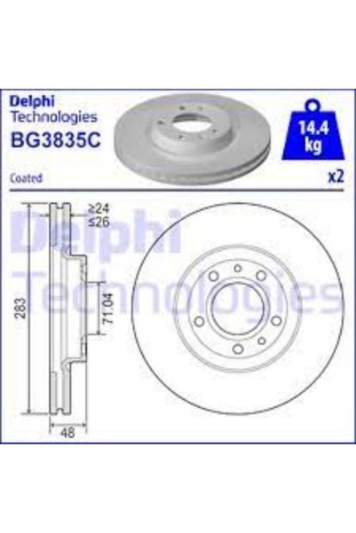 DELPHİ FREN DISKI ON (5D 282MM) 407 04- 508 10-