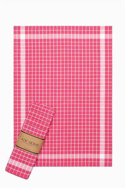 Denizli Concept Pink/White Checkered 5-Piece Drying Cloth - 45X65 cm Kitchen & Picnic Napkin