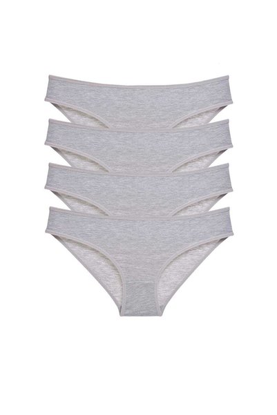 TREND 4 Pieces Super Eco Set Lycra Women's Slip Panties Gray