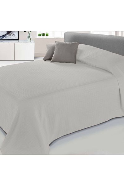 Lucy and Home Single Jacquard Bar Patterned Bedspread, Pike, 160x220cm