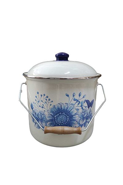 Zarif İnci Enameled Yogurt Pot Potato Onion Bucket Enameled Copper 20cm Potato Onion Bucket