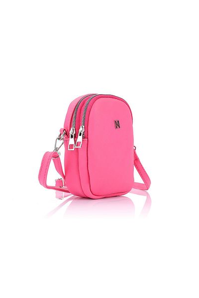 Getcho Benta Women's Pink Cross Strap Small Shoulder Bag – Double Zipper, Lightweight, Suitable for Daily Use