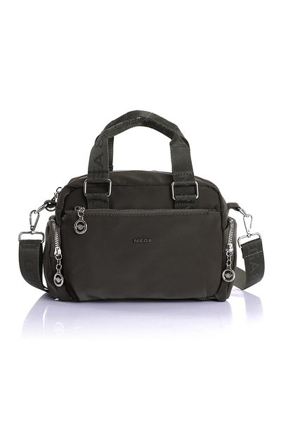 Getcho Rases Women's Green Satin Multi-Eye Functional Bag with Shoulder Strap and Cross Strap Suitable for Daily Use