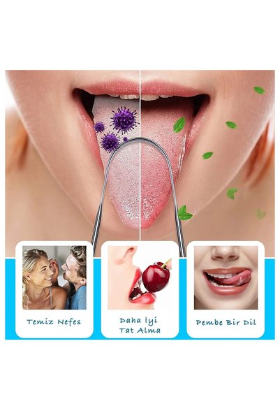 SAVORYHOME 2 Pieces Tongue Cleaner Silver Oral Care Brush Tongue Plaque Removal Tongue Scraper