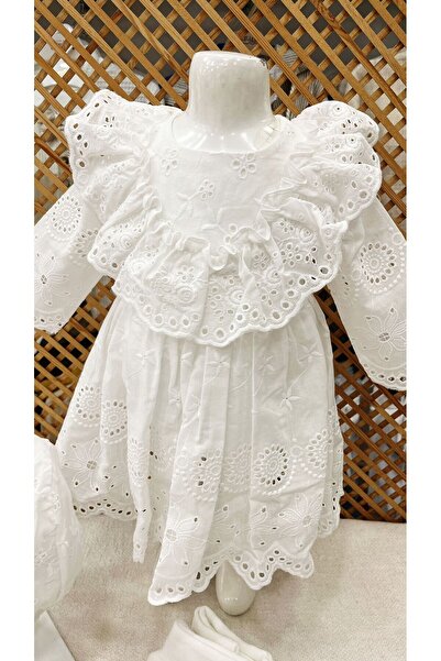 PARK BEBE kız bebek 0/3-3/6 AY LOTUS MEVLÜTLÜK SET elbise ayakkabı şapka