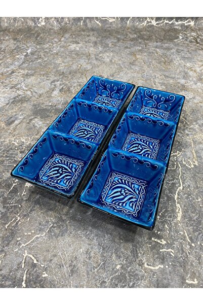 bi seramik Bölmeli Seramik Çerez Tabağı 2 Adet