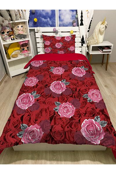 yok yok evim eve dair her şey Dilber Rose Single Bed Linen Set
