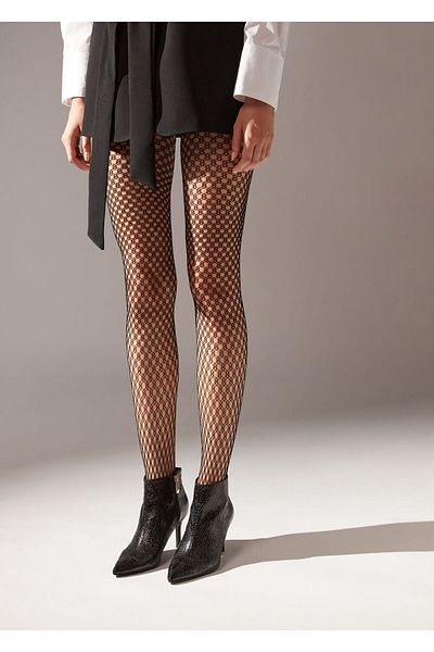 Calzedonia Чорапогащи с геометричен мрежест шарен модел Чорапогащи с мрежест шарен модел