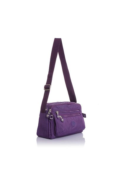 Getcho Ibiza Women's Waterproof Crinkle Fabric Adjustable Strap Multi-Eye Lightweight Daily Purple Crossbody Bag