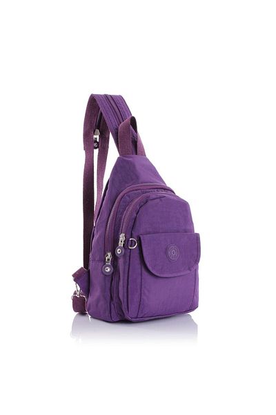 Getcho Emilya Women's Crinkle Waterproof Adjustable Strap Multi-Pocket Purple Body Bag and Backpack