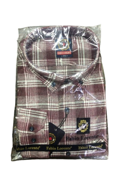 Nacar Erkek Bordo Uzun Kol Kalın Kışlık Baba Gömlek Rahat Kesim Kareli Oduncu...