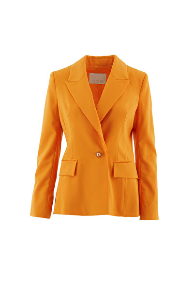 GİZİA Pembe İnci Ve Gold Detay Düğmeli Turuncu Ceket