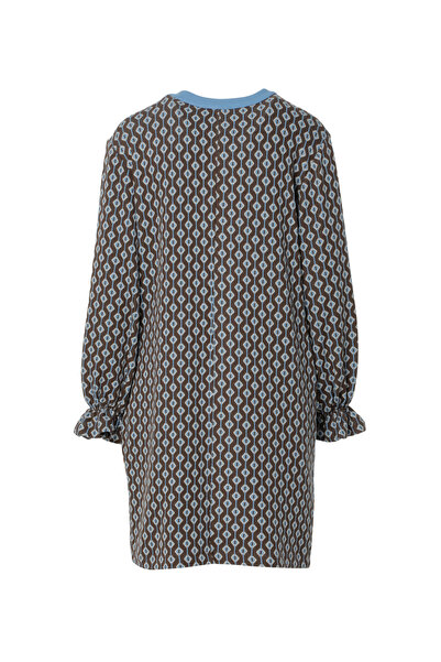 kı.we Triko Metal Aksesuar Detaylı Midi Mavi Elbise