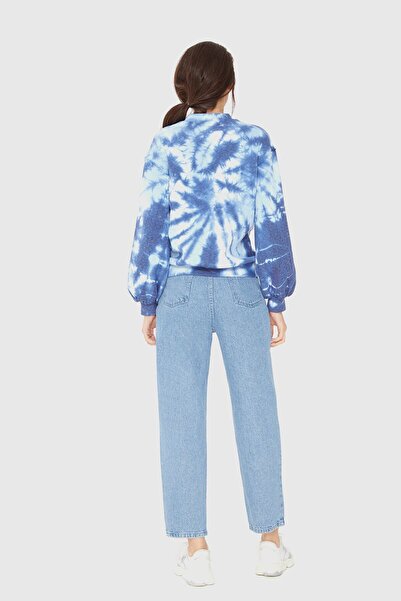 kı.we Batik Yıkamalı Lacivert Sweatshirt