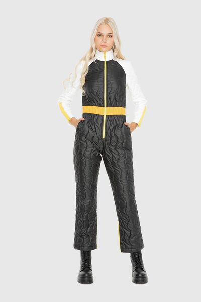 Manimani Sırt Nakış Ve Kontrast Fermuar Detaylı Kapitone Tulum