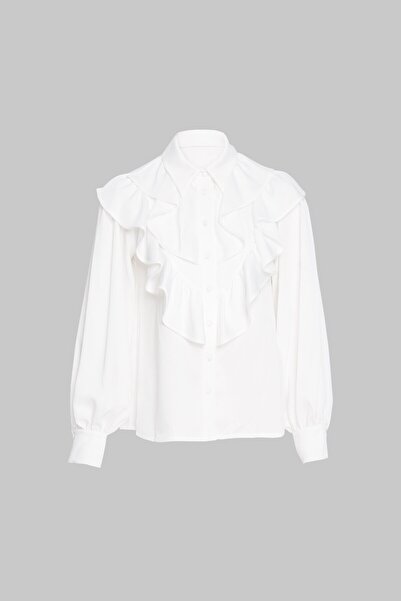 GİZİA Fırfır Detaylı Ekru Bluz