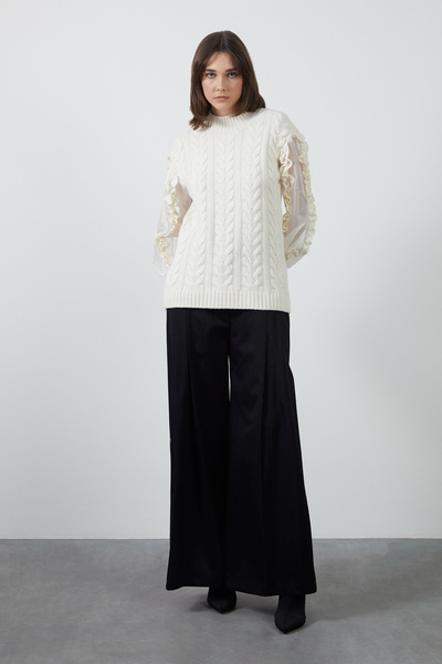 GİZİA Ekru Triko Kazak