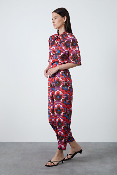 GİZİA Bağcık Detaylı Desenli Pantolon