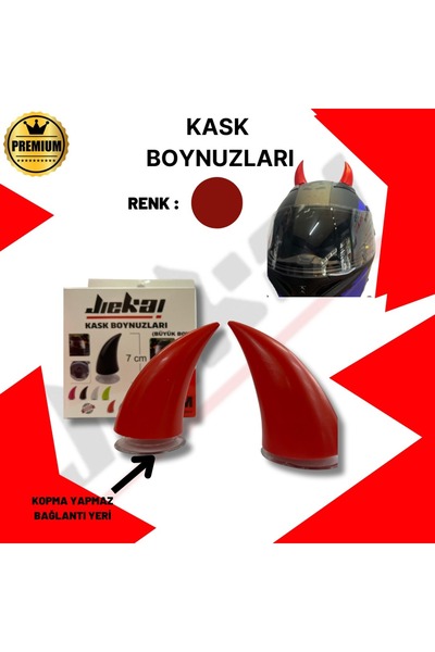 JİEKAİ Kask Boynuzu Kask Süsü Özel üretim KIRMIZI
