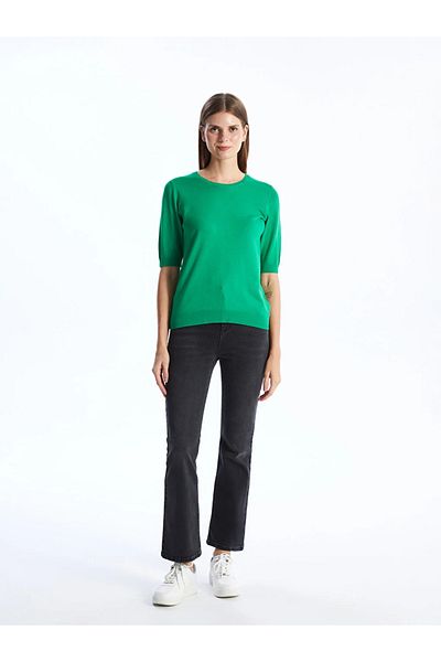LC Waikiki LCWAIKIKI Basic Crew Neck Plain Short Sleeve Women's Knitwear Sweater