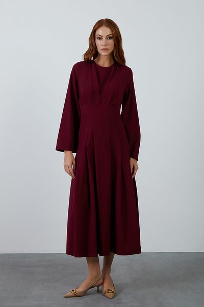 kı.we Crew Neck Midi Length Red Dress