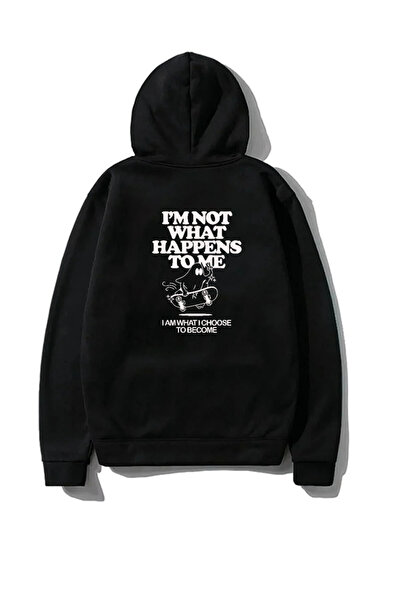 npLStore Чорна толстовка з капюшоном і принтом на спині