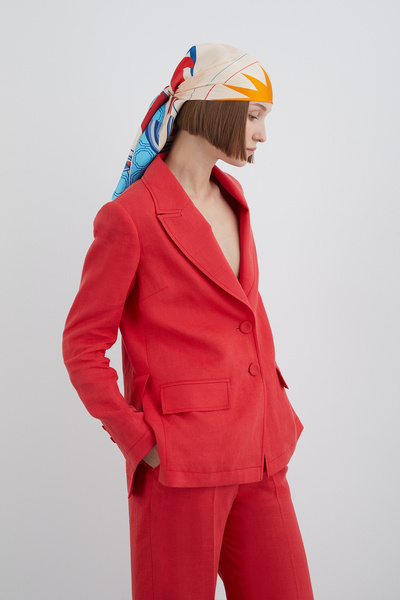 GİZİA Balık Desenli Mavi Eşarp