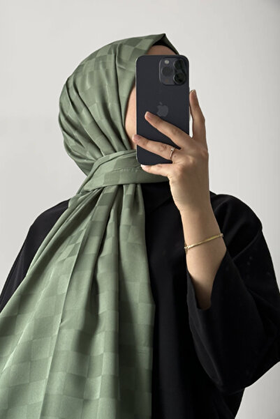 LotuScarff Dama Desen Şal – Küf Yeşili